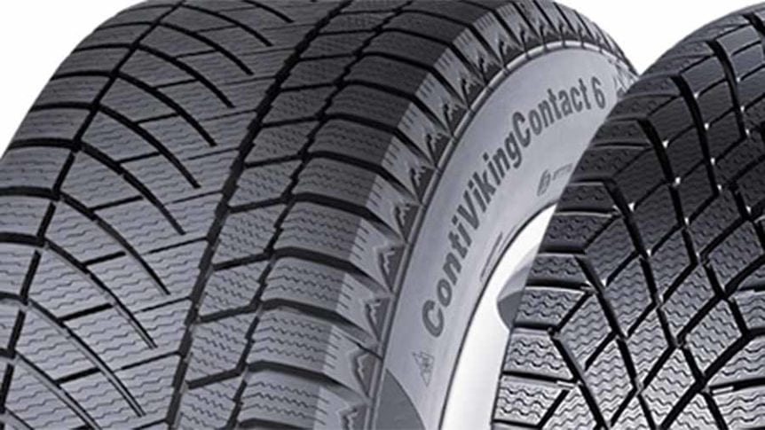 Vinterdekk ContiVikingContact 6 med detaljerte mønstre for bedre veigrep og sikkerhet.