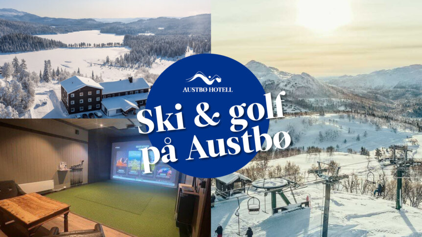 Austbø Hotell: Vinterlandskap med ski og golfmuligheter i naturskjønne omgivelser. Perfekt for friluftsopplevelser.