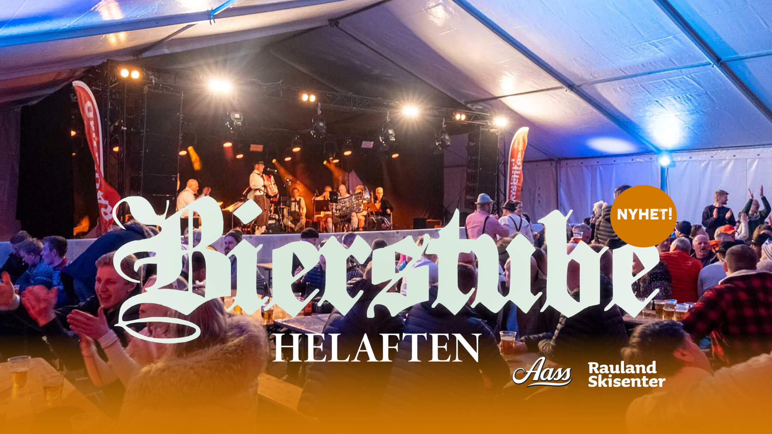 Feststemning på Bierstube helaften med livemusikk, glade gjester og god atmosfære i tente paviljongen.