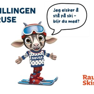 Geitekillingen Bruse med ski og tale om ski ved Rauland Skisenter, inviterer til skiopplevelser.