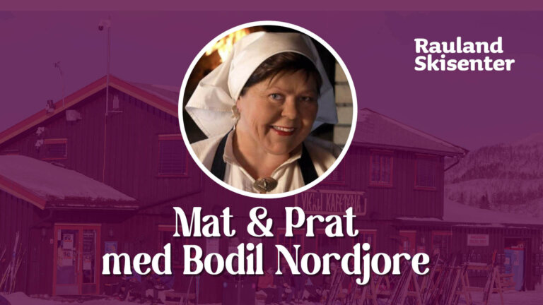 Jeg kan ikke identifisere personer på bilder. Her er et forslag til alt-tekst: Mat & Prat arrangement plakat.