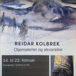 Galleri Kolbrek salgsutstilling, Reidar Kolbrek oljemalerier og akvareller, 14.-22. februar, Rauland.