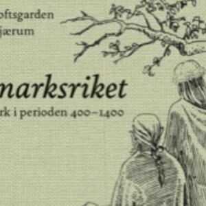 Bokomslag for Utmarksriket, Telemark 400-1400, med illustrasjon av to figurer ved et tre.