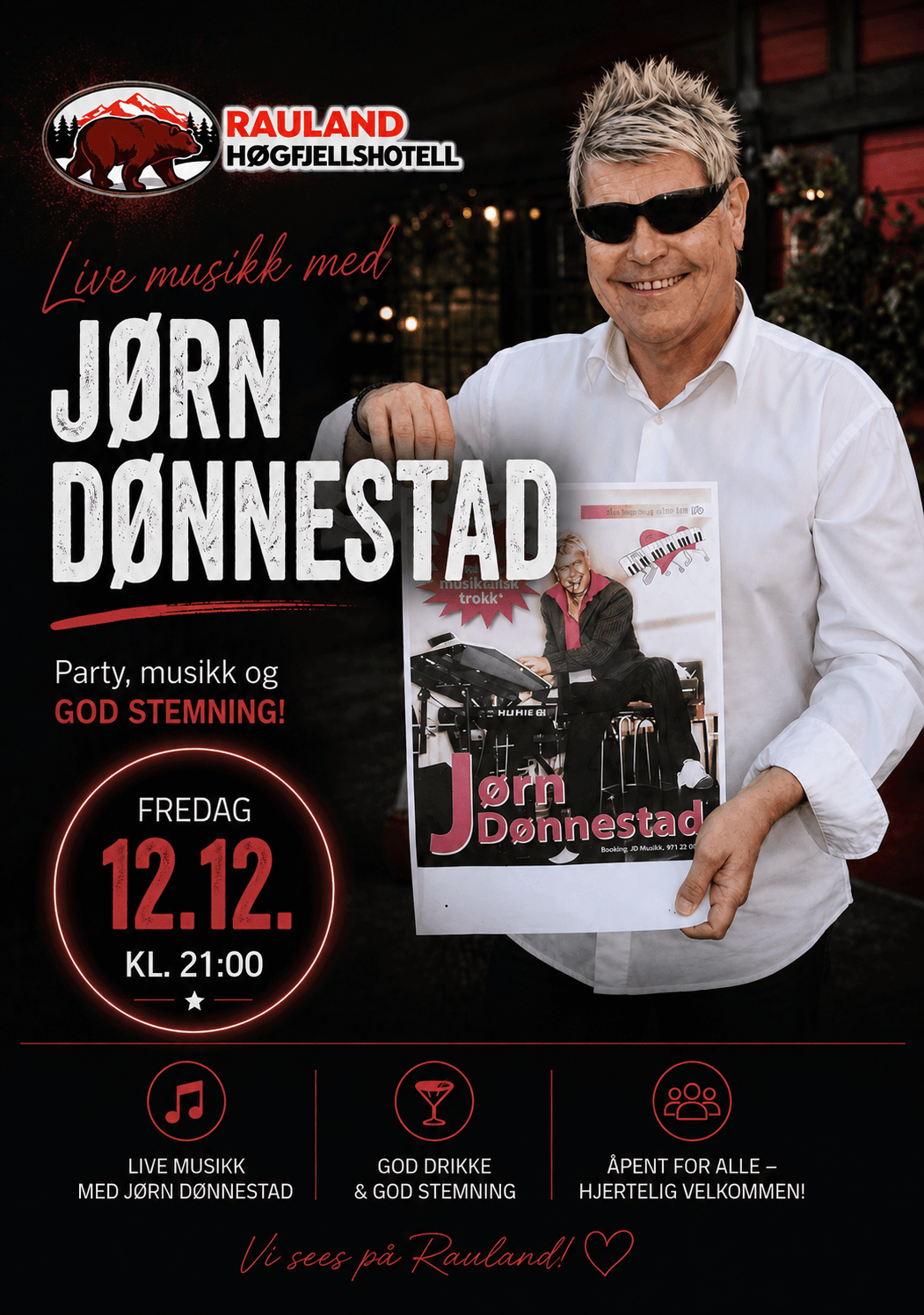 Featured image for “Live musikk med Jørn Dønnestad – Rauland Høgfjellshotell”